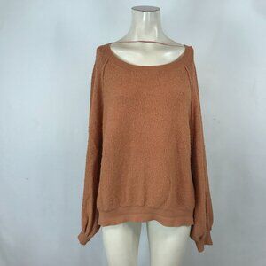 Free People Orange Textured Top